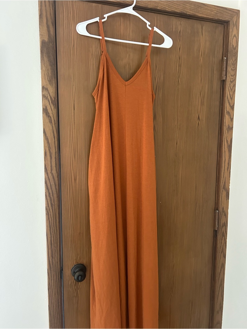 Zenana Outfitters Rust Orange Maxi Slip Dress
